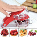 6 Single Holes Cherry Pitter Tool, Multiple Cherrystone Remover Fruit Tools for Making Pie Multi Cherries Zigzag Blades Machine Pit Kitchen Aid Corer Core Cutter for Home Office Travel Easy Clean
