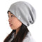 CHARM Slouch Beanie Men & Women - Baggy Slouchy Stretchy Womens Cotton Chemo Hat Japanese Korean Fashion Style Light Gray (Style A)