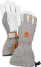 Hestra Ski Gloves: Army Leather Patrol Winter Gloves with Removal Liner, Light Grey, 10
