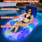 Inflatable Pool Floats Adults with Light, Solar Powered Swimming Pool Chair, Inflatable Pool Floaties Chair, 55 inch Large Pool Float with Night Lights, Summer Beach Pool Lounge with Cup Holder