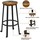 Yaheetech 29.5 inch Bar Stools Set of 2 Bar Height Stools Industrial Tall Bar Chair Round Backless Counter Stools with Metal Legs for Dining Room/Living Room/Kitchen Counter Rustic Brown