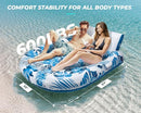 JCLEAL Pool Floats Adult 2 Person Inflatable Tanning Pool Lounger Extra Large River Rafts Heavy duty Water Floaties Chair Lounge Recliner with Cupholder Backrest Handles Swimming Toys Party Lake Ocean