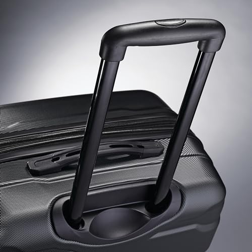 Samsonite Unisex-Adult Omni Pc Hardside Expandable Luggage with Spinner Wheels, Black, Checked-Medium 24-Inch, Omni Pc Hardside Expandable Luggage with Spinner Wheels