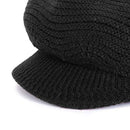 Muryobao Women's Winter Hat Slouchy Cable Knit Visor Crochet Beanie Hats Warm Snow Ski Skull Cap with Brim Black