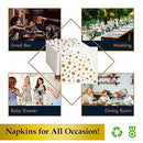 Vplus 100 Pack Cocktail Napkins Paper, 3-Ply Beverage Napkins, Disposable Gold Square Napkins, Perfect for Restaurant, Event, Bar, Wedding, Baby Shower and Birthday Party