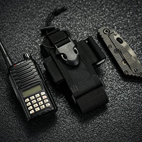 VIPERADE Radio Holster, MOLLE Radio Pouch for Vest, Universal Walkie Talkie Holster Radio Holder for Duty Belt, Police Radio Holder Tactical Radio Pouch for Baofeng, Motorola (Black)