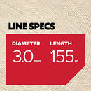 Oregon Square Nylium Heavy-Duty Trimmer Line, 3.0 mm X 155 m Spool – Fits Most Trimmer Types (109524E)