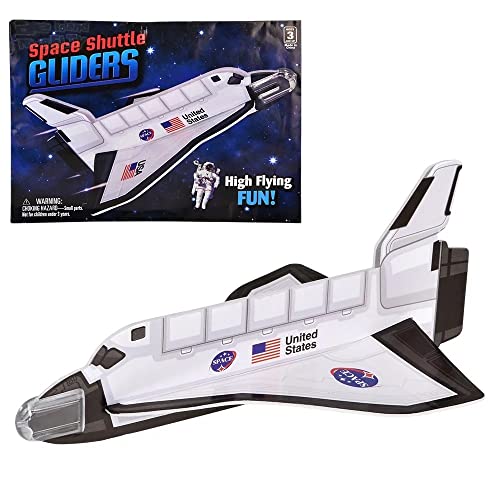 Zugar Land Space Shuttle Foam Gliders (8") (3 Pack) Outer Space Cosmos Flying Toys. Plane Fun Jet (Three Gliders)