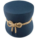 Modway EEI-3483-BLU Beat Nautical Rope Upholstered Fabric Ottoman, Blue