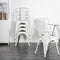 Yaheetech Metal Dining Chairs Indoor/Outdoor Coffee Kitchen Chairs Stackable Chic Dining Bistro Cafe Side Chairs Set of 4, Distressed White