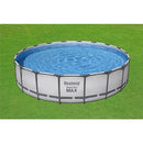 Bestway Steel Pro MAX 18 Foot x 48 Inch Round Metal Frame Above Ground Outdoor Swimming Pool Set with 1,000 Filter Pump, Ladder, and Cover