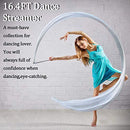 KIKIGOAL 16.4FT Dance Streamer Gymnastics Dance Ribbons Belly Dance Real Silk Ribbon Throw Streamer with Rod for Talent Shows, Artistic Dancing, Baton Twirling, Church Praise etc (White)