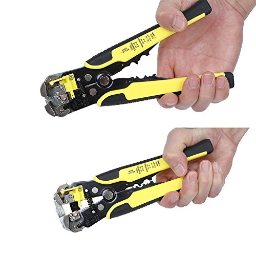 ValueHall Wire Stripper Plier, Self-Adjusting Automatic Wire Stripper Multifunctional Cable Stripping Cutting Peeling Pliers Tool AWG 24-10(0.2~6.0mm²) V7008-1