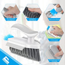 4 in 1 Tile Grout Cleaner Brush with Squeegee, V-Shape Gap Scrub Brush Crevice Cleaning Brush Tools, Multifunctional scrubbing Floor Brush for Cleaning Corner,Window,Sink,Kitchen,Bathroom Household