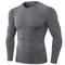 SPVISE 3 Pack Men's Compression Shirts Long Sleeve Workout Gym T-Shirt Running Tops Cool Dry Base Layer Athletic Undershirts, Crewneck- Black+white+grey, Large