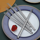 10 Pairs Reusable Chopsticks, Stainless Steel Metal Chop Sticks, Japanese Chinese Korean Chopstick Dishwasher Safe, 8.9 Inch (Silver / Chop sticks)