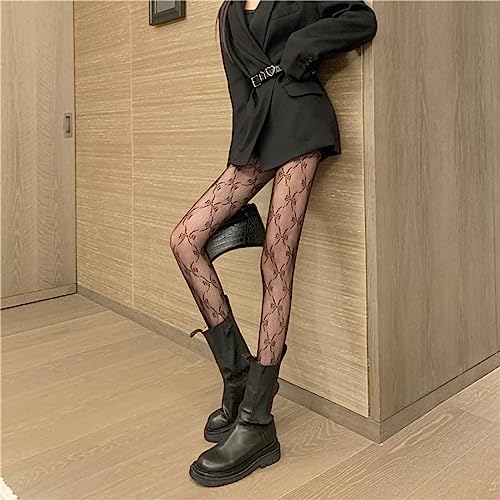 Womens High Waist Tights Fashion Jacquard Fishnet Stockings,Leggings, Thigh High Pantyhose Lace Tights for Ladies Night Valentine