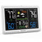 Newentor Weather Station Wireless Indoor Outdoor, 7.5in Display Atomic Clock, Inside Outside Thermometer and Hygrometer with Weather Alert, Barometer and Weather Forecast, Time and Calendar, White