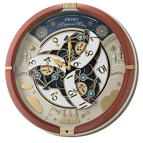 SEIKO QXM378BRH Castle Night Melodies in Motion Clock, Multi
