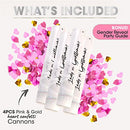 Gender Reveal Confetti Cannon - 4 Pack - Heart Shaped Pink Gender Reveal Cannons | Baby Gender Reveal Poppers | Boy or Girl Gender Reveal | Pink Confetti Poppers | Pink Party Poppers Confetti Shooter