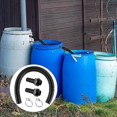 ZHIQIN Water Butt Connector Set, 1.57 Inch (40 mm) Water Butt Connection Set with 500 mm Connection Hose Hole Opener Overflow Rain Barrel for Rainwater Bins