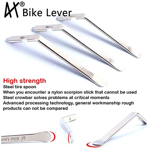 Tragoods Premium Bicycle Tire Lever Tyre Spoon Iron Changing Tool, Bike Tire Levers Premium Stainless Steel Levers to Repair Bike Tube, Best Tire Changing Tool, Set of 3