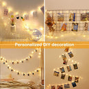 QOCNAM 10 m 100 LED Photo Clips Fairy Lights, USB Fairy Lights for Room Decoration Photos Fairy Lights Wall with 50 Clips Fairy Lights Pictures for Room, Living Room, Christmas, Weddings, Party Warm White