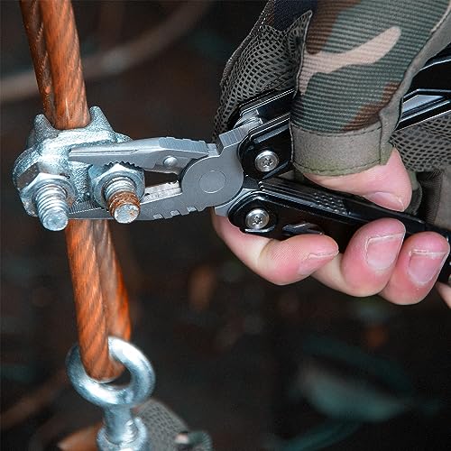 RAXCO Multitool Hammer Claw Hammer Multi-Tool with Screwdrivers, Multitool Pocket Pincers,Gifts for Men(Black)