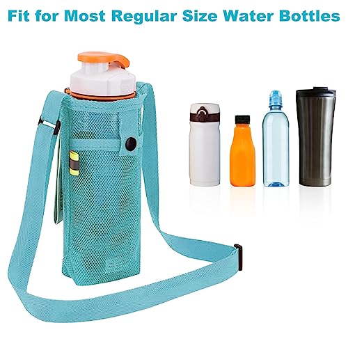 2 Pcs Water Bottle Carrier, FineGood Water Bottle Holder Portable Water Bottle Carrier with Adjustable Shoulder Strap Water Bottle Sleeve for Waling Biking Camping-2 Size