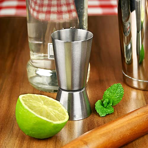 Stainless Steel Jigger Dual Spirit Measure Cup, Useful Bar Accessory for Cocktail, Whisky, Wine, Gin, Vodka（25/50 ML）