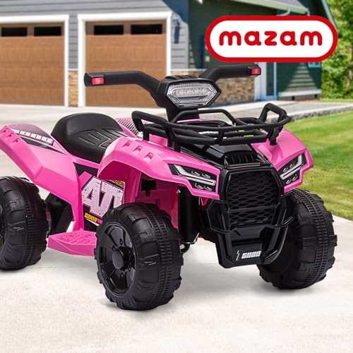 MAZAM Kids Ride On Car Kid Ride-On Toys - 4 Wheeler Electric Quad Kids ATV with Music/Horn/LED Lights/USB, Toy for Kids from 3 Years Old, Pink