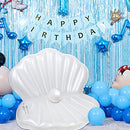 Zcaukya Inflatable Seashell Pool Float, 45.2 Inch Giant Clam Air-Filled Toys with Pearl Ball for Kids Birthday Party Swimming Pool Summer Beach Party Mermaid Ocean Theme Party Decor