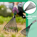 2 Pcs Gardening Hand Rake Stainless Steel Hand Tiller Small Garden Rake for Gardening Short Handle Rake with Handle Garden Tools for Cultivating Loosening Soil Spreading (Gray Green, Stylish Style)