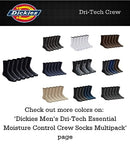 Dickies Men's Dri-Tech Moisture Control Crew Socks Multipack, Grey (6 Pairs), 6-12