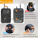 Car Backseat Organizer for Kick Mat, Extended Size and Larger Pockets Car Back Seat Protector with 11.5" Screen Tablet Holder + 19 Storage Pockets for Toy Bottle Tissue Box Travel Accessories (2 Pack)