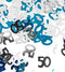 28g Blue & Silver 50th Birthday Confetti Foil Metallic Glitz Table Scatter Sprinkles Age Bday Party Decorations