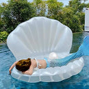 Zcaukya Inflatable Seashell Pool Float, 45.2 Inch Giant Clam Air-Filled Toys with Pearl Ball for Kids Birthday Party Swimming Pool Summer Beach Party Mermaid Ocean Theme Party Decor