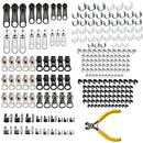 YZSFIRM Zipper Repair Kit Replacement Slider: 247Pcs Jacket Zipper Slider Replace - Fix Size 5 Zipper Bottom Stop End - Universal Zipper Pulls for Coat Luggage