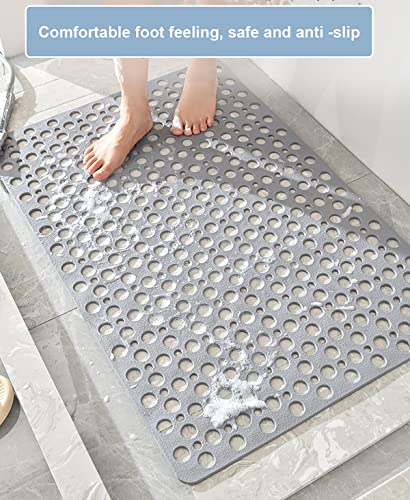 Non Slip Bath Mat Shower Mats Anti Mould for Bathroom and Bathtub 75 x 43 cm Shower Mat with Large Suction Cup Antibacterial Rubber Bathtub Mat with Drain Holes