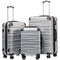 Coolife Luggage Expandable Suitcase 3 Piece Set with TSA Lock Spinner 20in24in28in (Sliver)