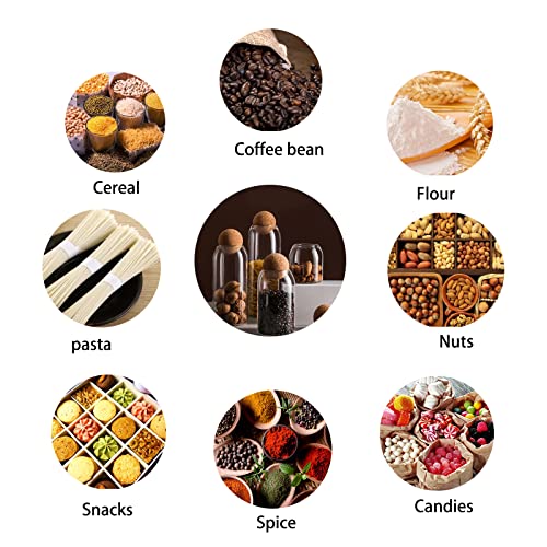 ZEGROA 1500ML/50Oz Clear Glass Bottles, Glass Food Storage Containers with Airtight Round Cork, Decorative Sealed Jar Organizer Holder with Wooden Lid for Candy, Cookie, Nut, Spice, Tea, Coffee Bean