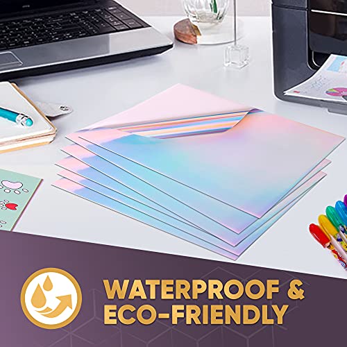 Avarrix Australia Printable Vinyl Sticker Paper for Inkjet & Laser Printers, Holographic Glossy, 20 Sheets, Waterproof Sticker Paper, Printable Vinyl Sheets, Quick-Dry Vibrant Colours, A4 Size