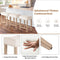 Furniliving Bar Stools Set of 2,25.7 inch Counter Height Bar Stools,Upholstered Kitchen Barstools with Solid Wooden Legs, Saddle Stools for Kitchen Island, Bar, Cafe, Beige