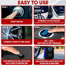 FORTEM Tyre Inflator Portable Air Compressor 150 PSI, Bike Pump, 12V Electric Air Pump for Car Tyres and Bicycles w/LED Light, Digital Tyre Pressure Gauge w/Auto Pump/Shut Off, Carrying Case (Blue)