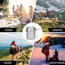 Lixada Camping Cooking Kettle 1L Stainless Steel Pot with Foldable Handle and Dual Use Cover Portable for Hiking Backpacking Picnic