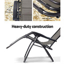 Gardeon Zero Gravity Portable Reclining Lounge Folding Outdoor Camping Beach Chair Beige