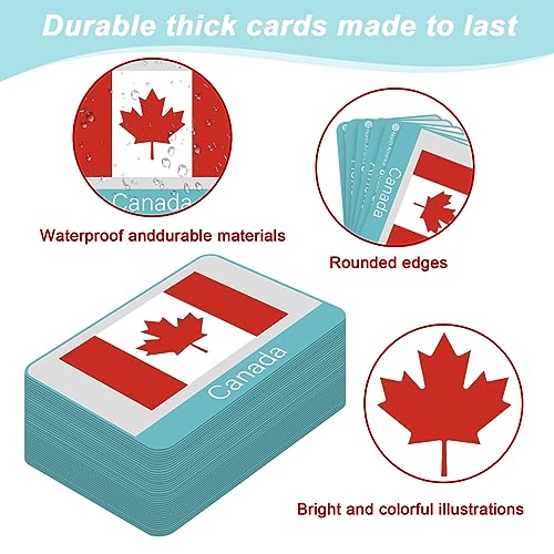 244PCS Countries of The World Flags Flash Cards Country Continent Capitals Population Country Flag Geography Educational Cards Game Gift for Kids Family & Adults All Countries Flags of The World Cards