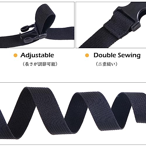 TRIWONDER Luggage Straps Suitcase Belts Travel Accessories Bag Straps Adjustable Heavy Duty with Quick-Release Buckle 4 Pack (Black - 2m - 25mm)