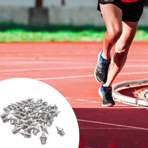 zhuohai 50pcs 1/4inch Spikes Replacement, Steel Track and Cross Country Spikes with Spike Wrench, for Track Sprint Sports Short Running Shoes and Cross Country