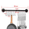 Toplife 80 cm Pot Rack, Kitchen Wall Mounted Detachable Pan Lid Utensils Organizer Hanging Rail with 14 Hooks, Black